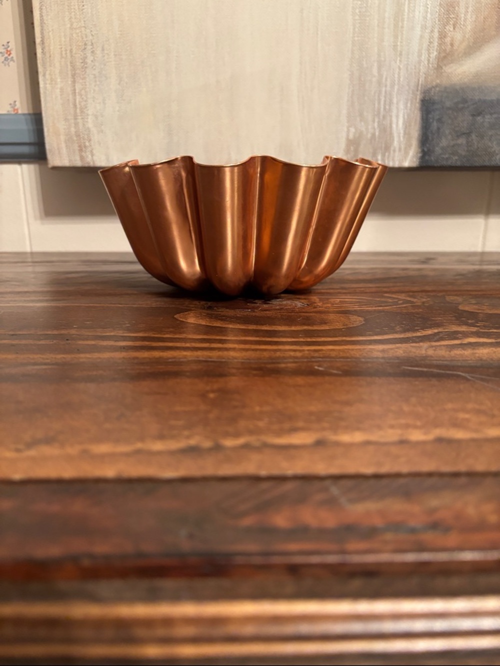 Vintage Copper-Toned Aluminum Jello  Mold Farmhouse Style Size 3 1/2 Cups